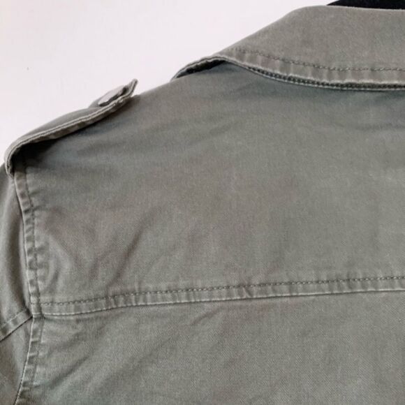 A New Day Olive Long Sleeve Denim Jacket, Sequin Decorated Pockets, Size Med - Picture 11 of 11